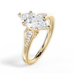 Cecilia Marquise Cut Lab Grown Diamond 18Kt Yellow Gold Engagement Ring - View 3