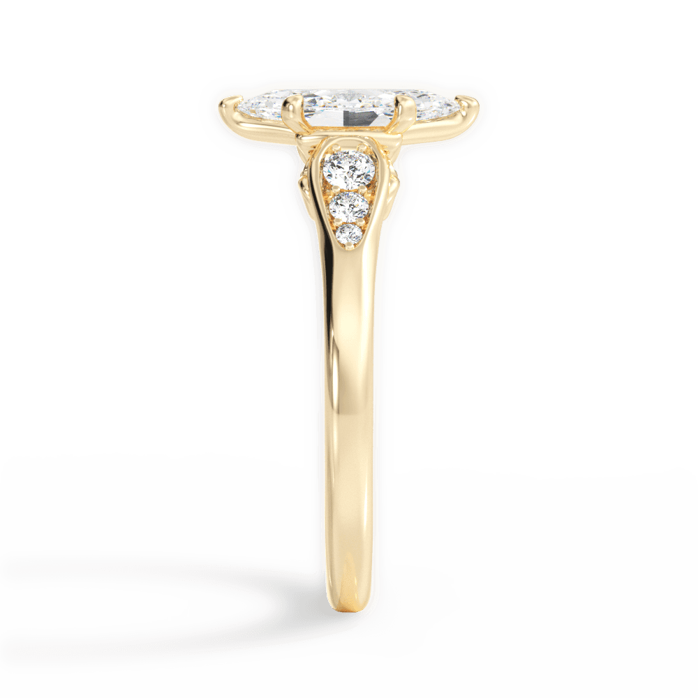 Cecilia Marquise Cut Lab Grown Diamond 18Kt Yellow Gold Engagement Ring - View 2