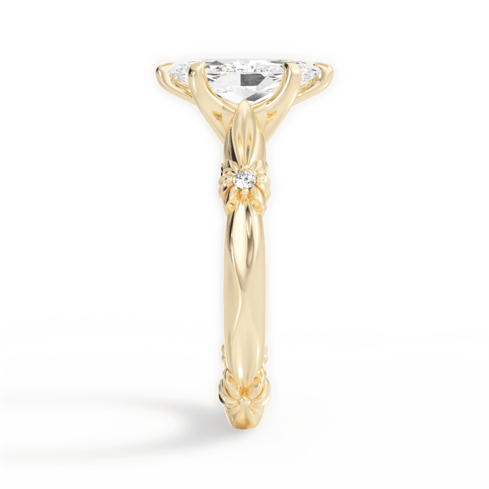 Claire Marquise Cut Lab Grown Diamond 18Kt Yellow Gold Engagement Ring - View 3