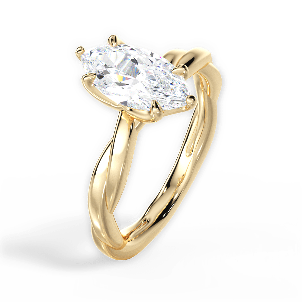 Bianca Marquise Cut Lab Grown Diamond 18Kt Yellow Gold Engagement Ring - View 3