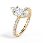 Elsie Marquise Cut Lab Grown Diamond 18Kt Yellow Gold Engagement Ring - View 3