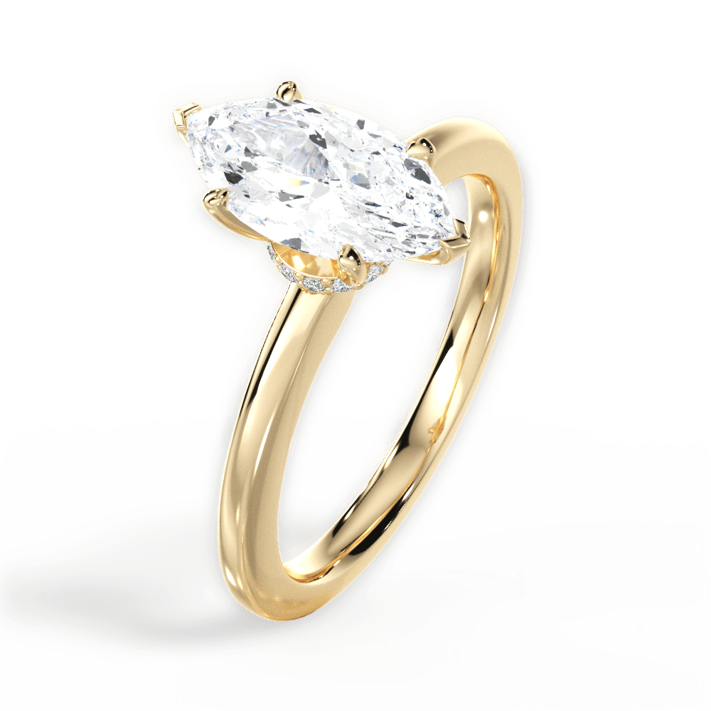 Cara Marquise Cut Lab Grown Diamond 18Kt Yellow Gold Engagement Ring - View 3
