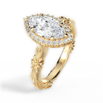 Erica Marquise Cut Lab Grown Diamond 18Kt Yellow Gold Engagement Ring - View 4