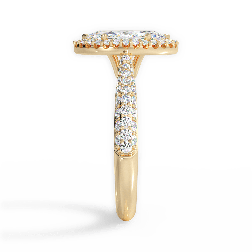 Lucy Marquise Cut Lab Grown Diamond 18Kt Yellow Gold Engagement Ring - View 3