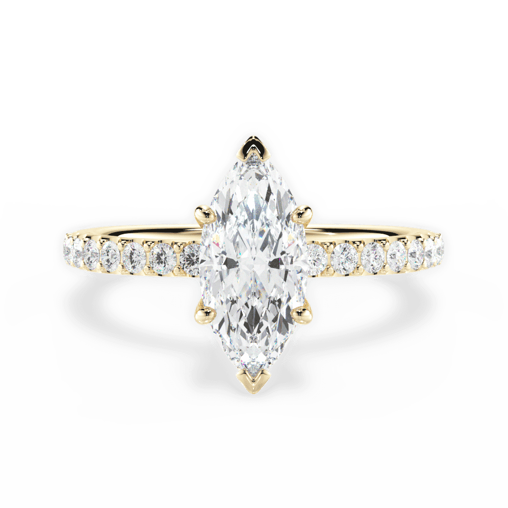 Elsie Marquise Cut Lab Grown Diamond 18Kt Yellow Gold Engagement Ring