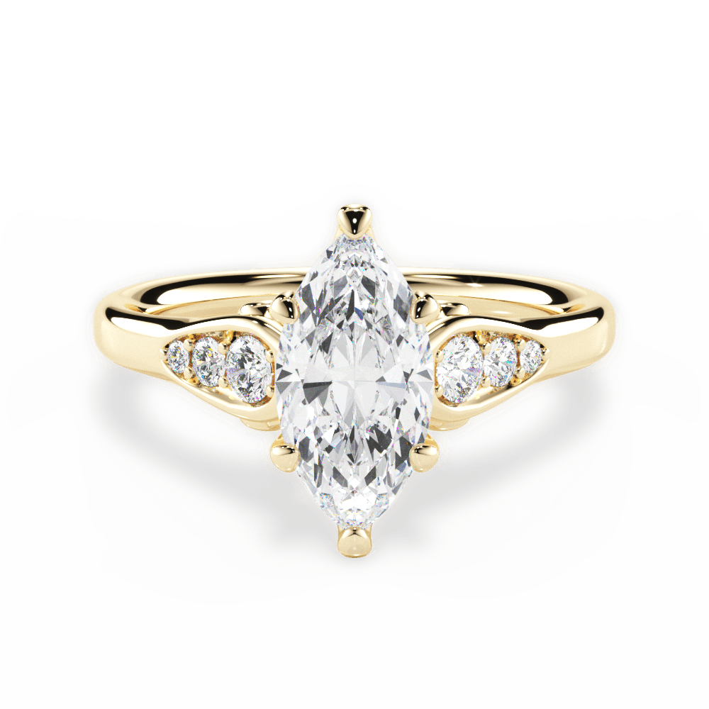 Cecilia Marquise Cut Lab Grown Diamond 18Kt Yellow Gold Engagement Ring
