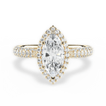 Lucy Marquise Cut Lab Grown Diamond 18Kt Yellow Gold Engagement Ring