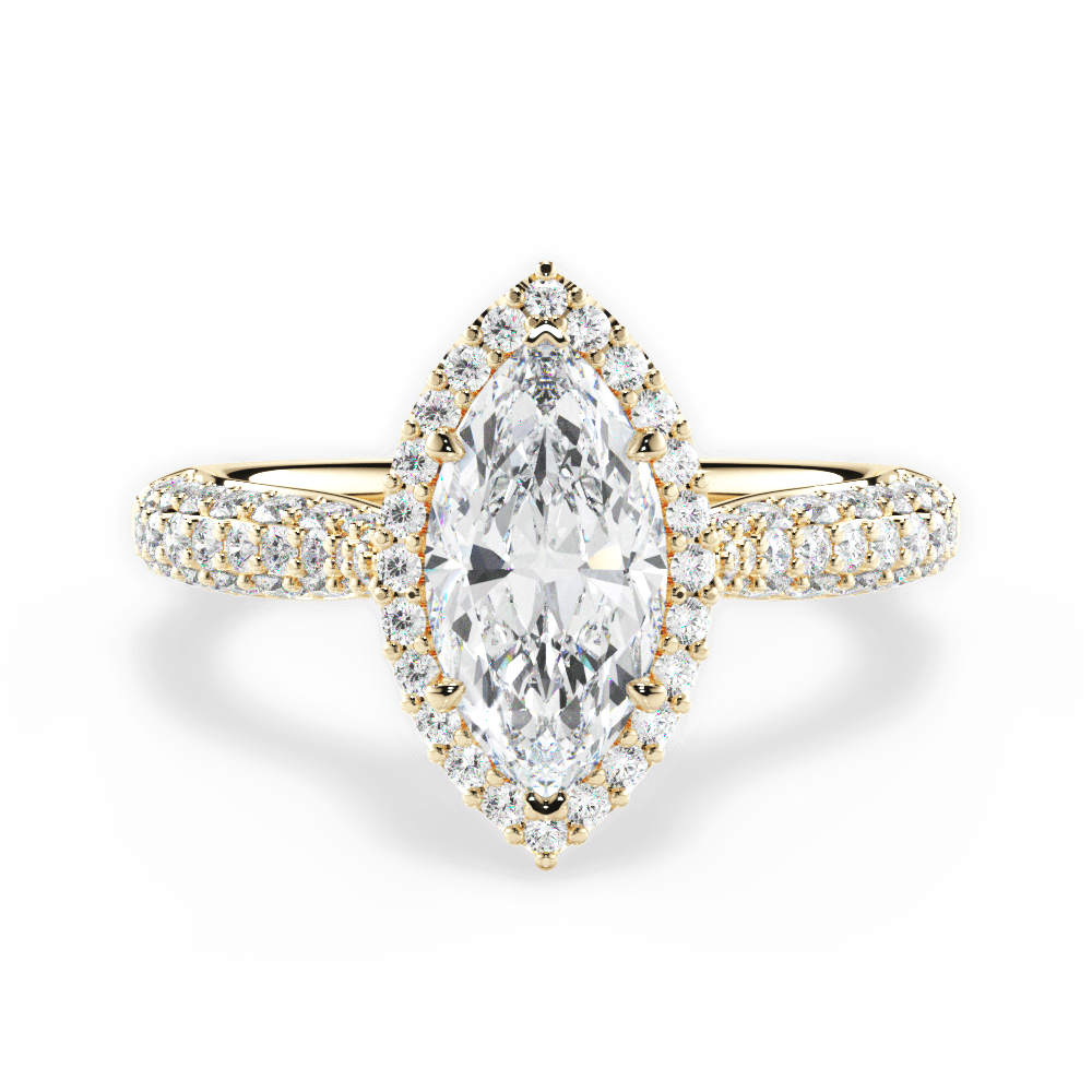 Lucy Marquise Cut Lab Grown Diamond 18Kt Yellow Gold Engagement Ring