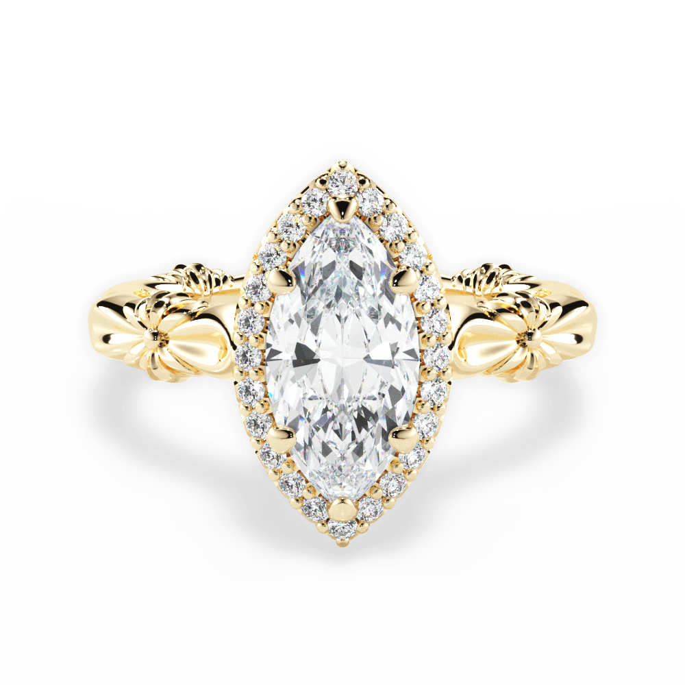Erica Marquise Cut Lab Grown Diamond 18Kt Yellow Gold Engagement Ring