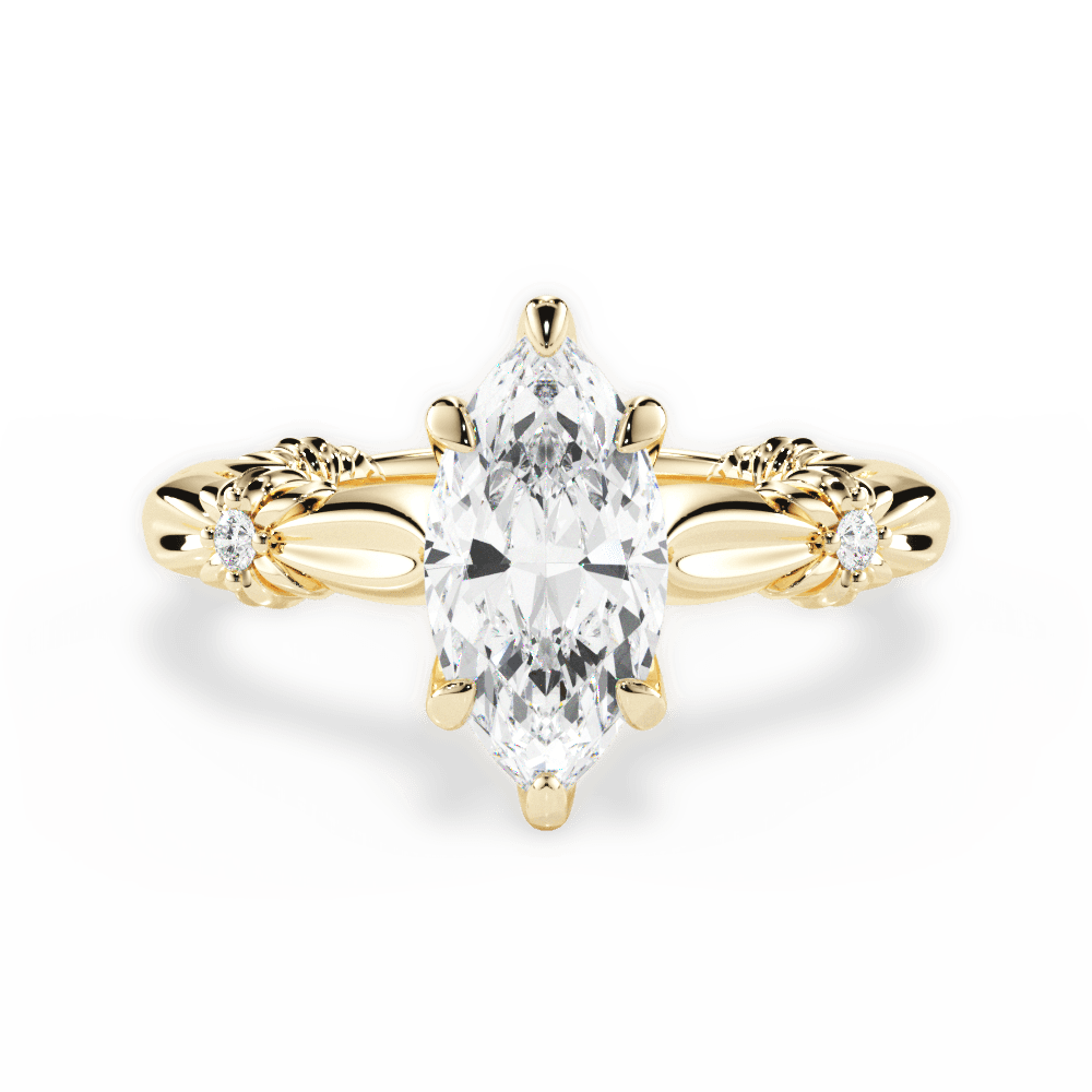 Claire Marquise Cut Lab Grown Diamond 18Kt Yellow Gold Engagement Ring