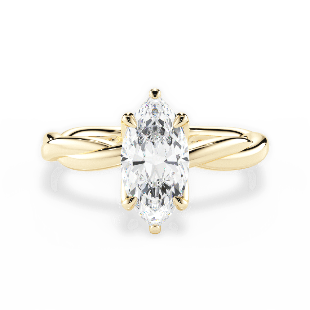 Bianca Marquise Cut Lab Grown Diamond 18Kt Yellow Gold Engagement Ring