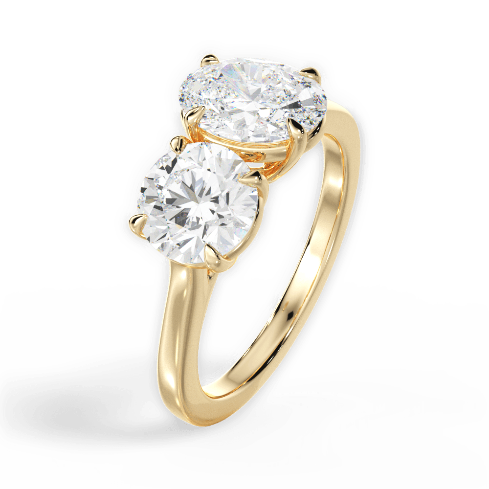 Georgia Oval Cut Lab Grown Diamond 18Kt Yellow Gold Engagement Ring - View 4