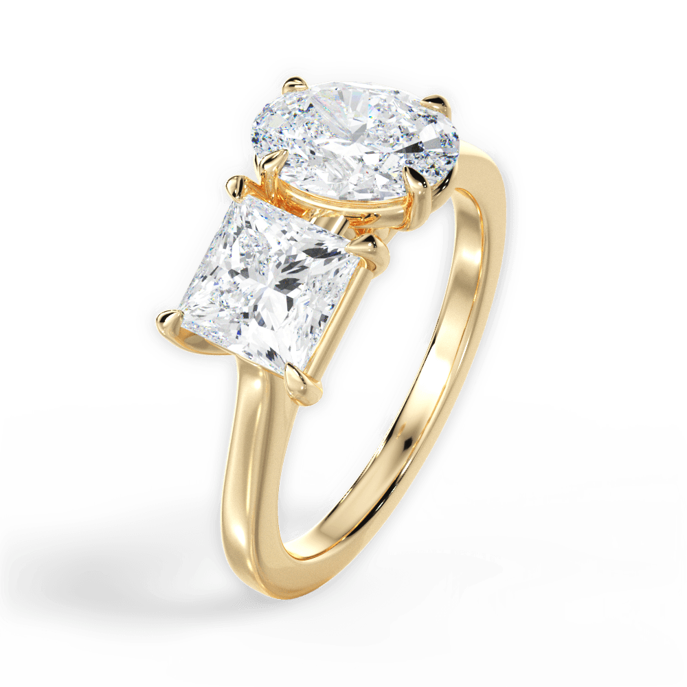 Esther Oval Cut Lab Grown Diamond 18Kt Yellow Gold Engagement Ring - View 4