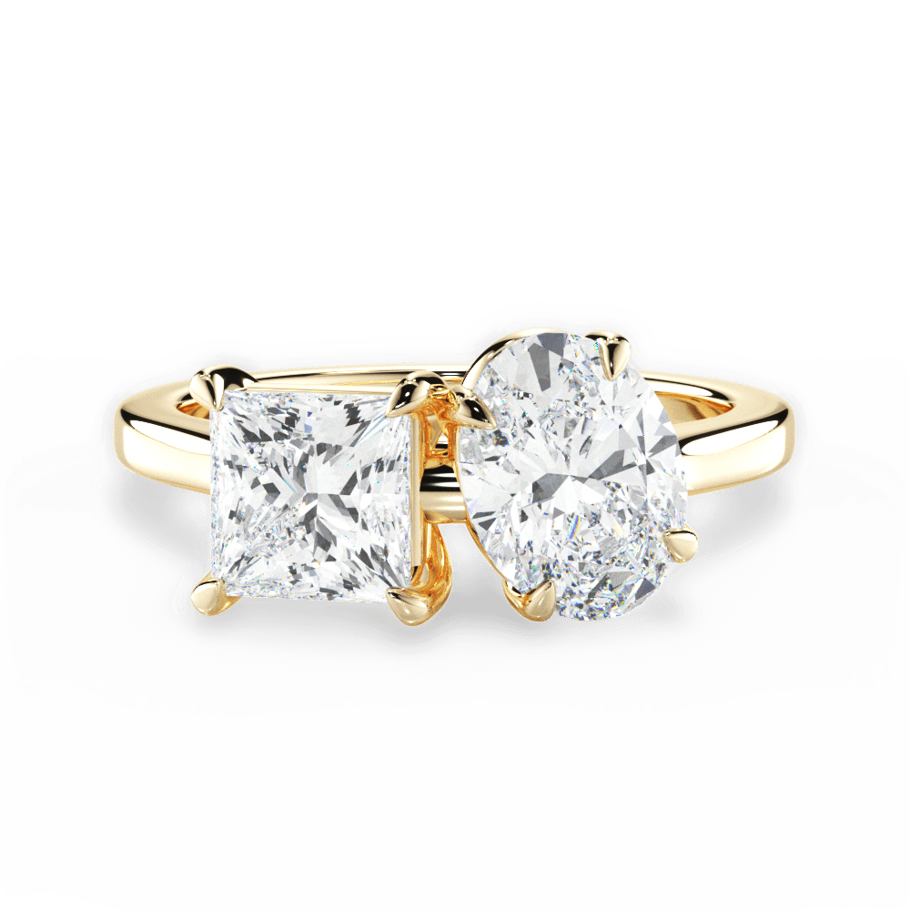 Esther Oval Cut Lab Grown Diamond 18Kt Yellow Gold Engagement Ring