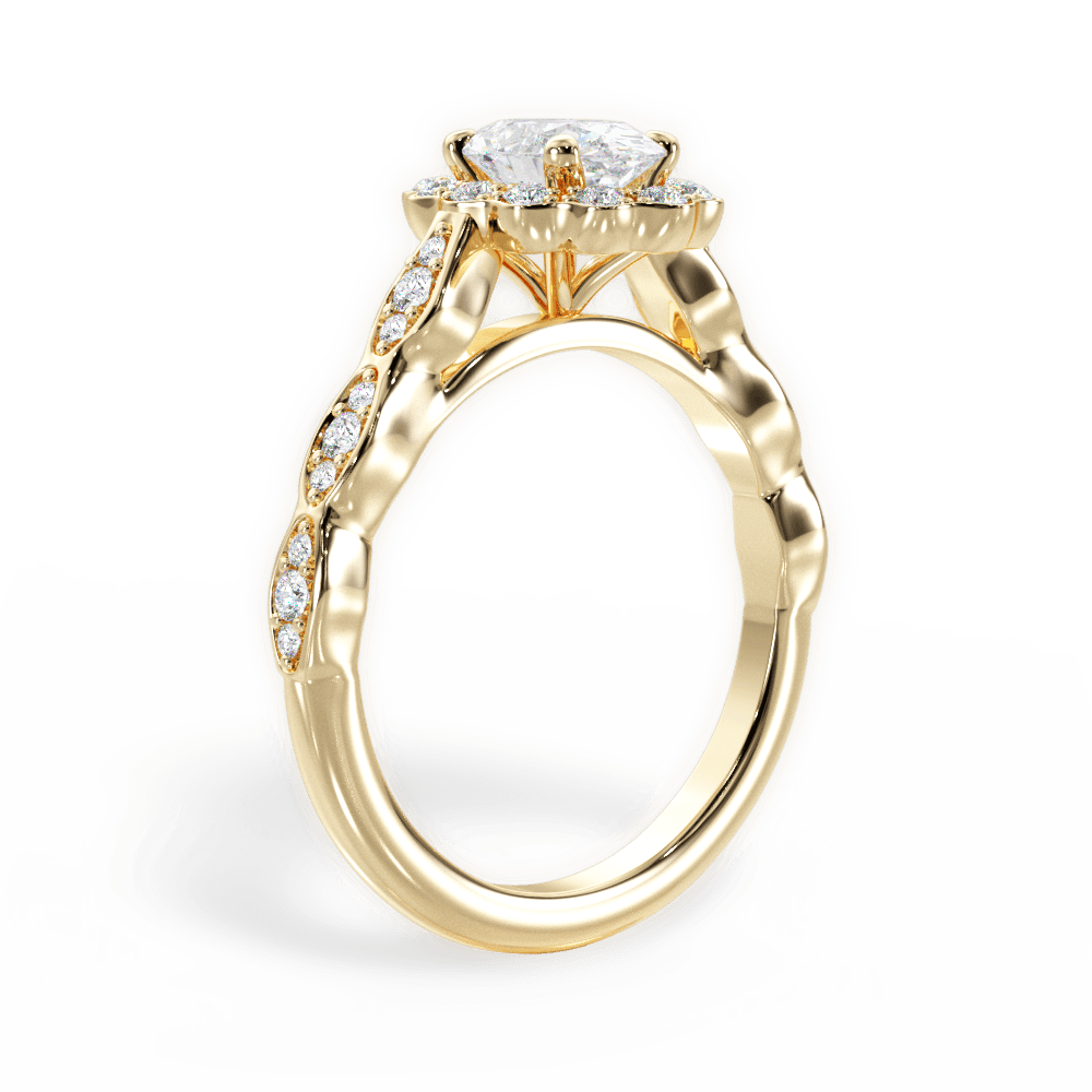 Jane Oval Cut Lab Grown Diamond 18Kt Yellow Gold Engagement Ring - View 3