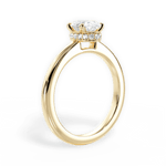 Brianna Oval Cut Lab Grown Diamond 18Kt Yellow Gold Engagement Ring - View 3