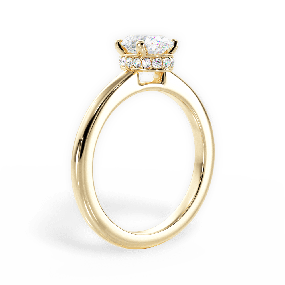 Brianna Oval Cut Lab Grown Diamond 18Kt Yellow Gold Engagement Ring - View 3