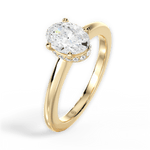 Brianna Oval Cut Lab Grown Diamond 18Kt Yellow Gold Engagement Ring - View 4