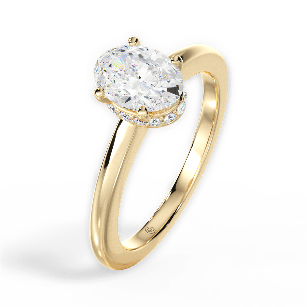 Brianna Oval Cut Lab Grown Diamond 18Kt Yellow Gold Engagement Ring - View 4