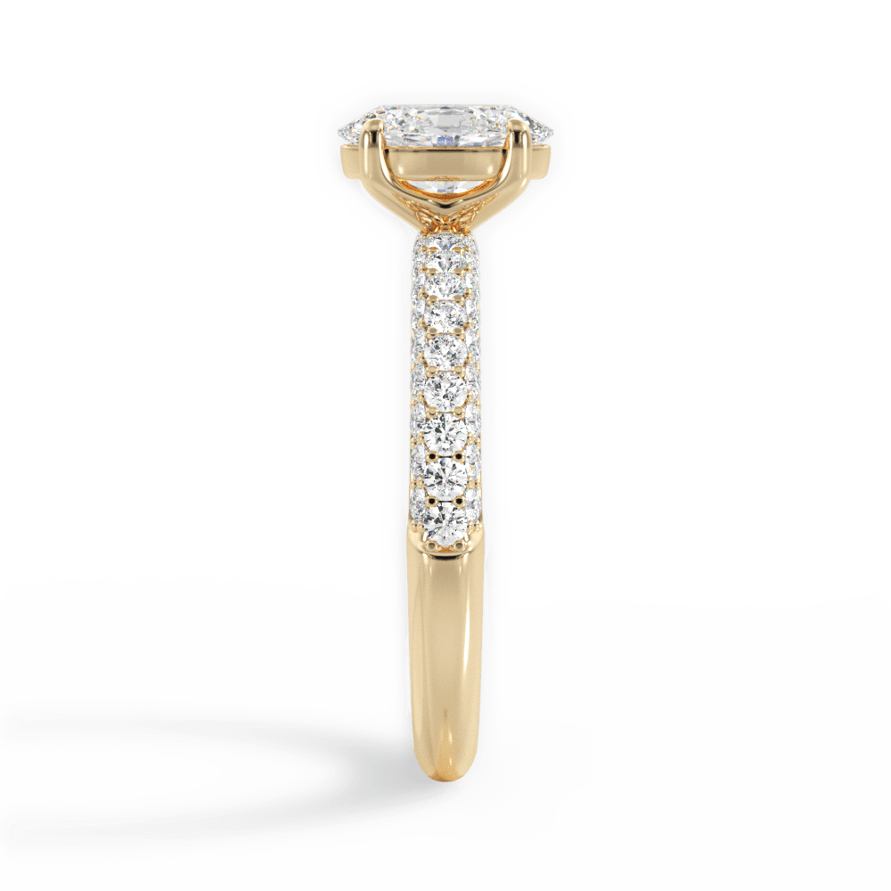 Kylie Oval Cut Lab Grown Diamond 18Kt Yellow Gold Engagement Ring - View 2