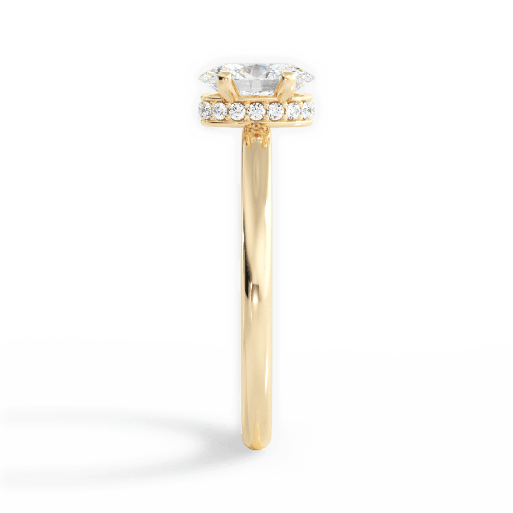 Brianna Oval Cut Lab Grown Diamond 18Kt Yellow Gold Engagement Ring - View 2