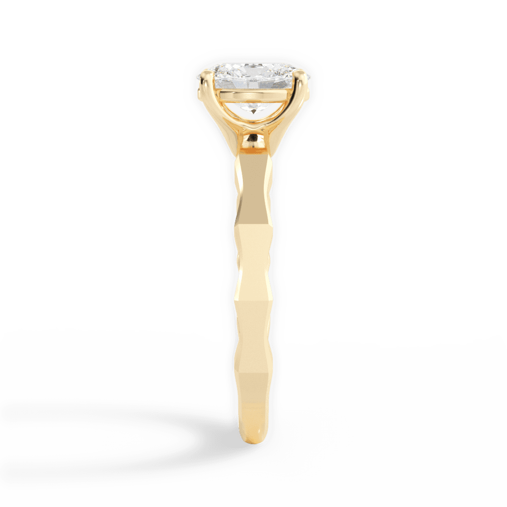 Aaliyah Oval Cut Lab Grown Diamond 18Kt Yellow Gold Engagement Ring - View 4
