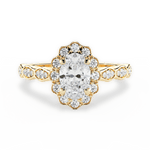 Jane Oval Cut Lab Grown Diamond 18Kt Yellow Gold Engagement Ring