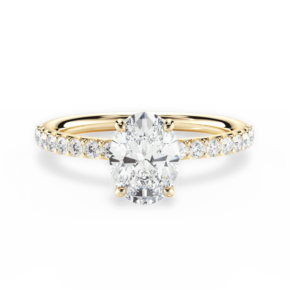Elsie Oval Cut Lab Grown Diamond 18Kt Yellow Gold Engagement Ring