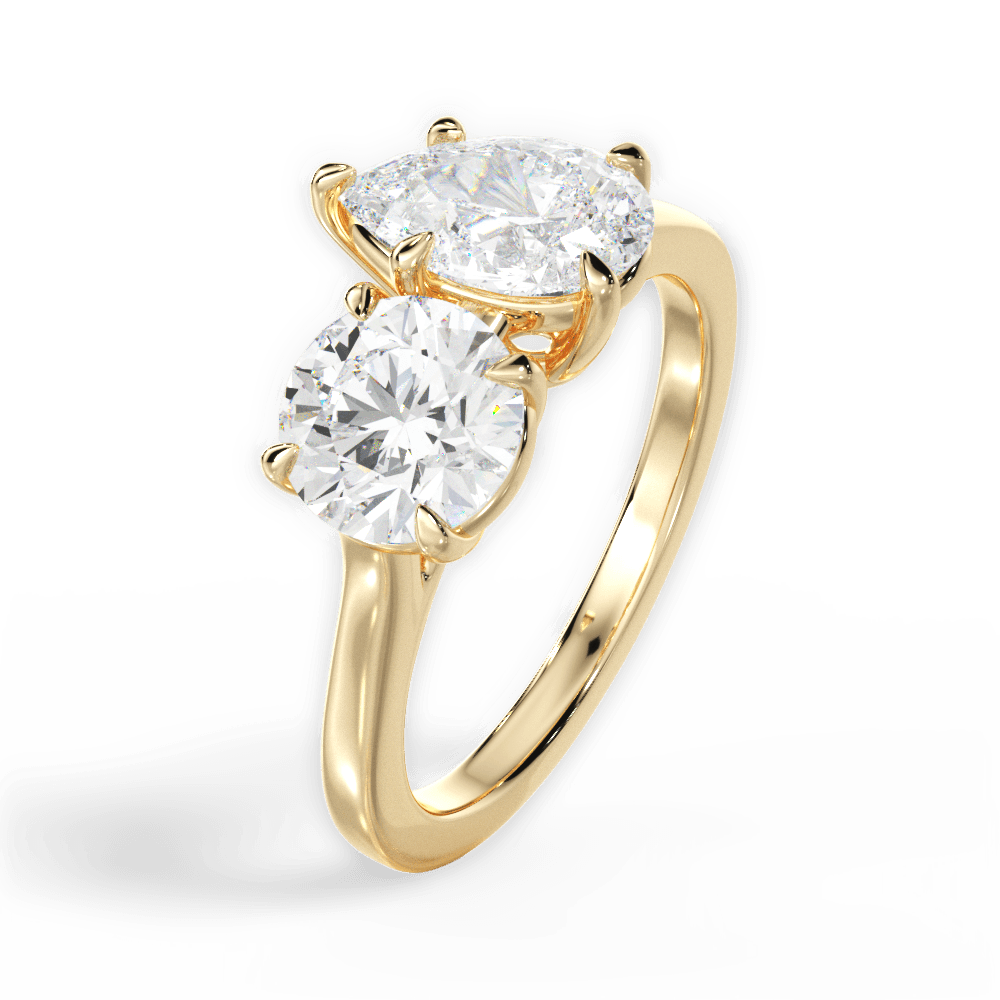 Georgia Pear Cut Lab Grown Diamond 18Kt Yellow Gold Engagement Ring - View 4
