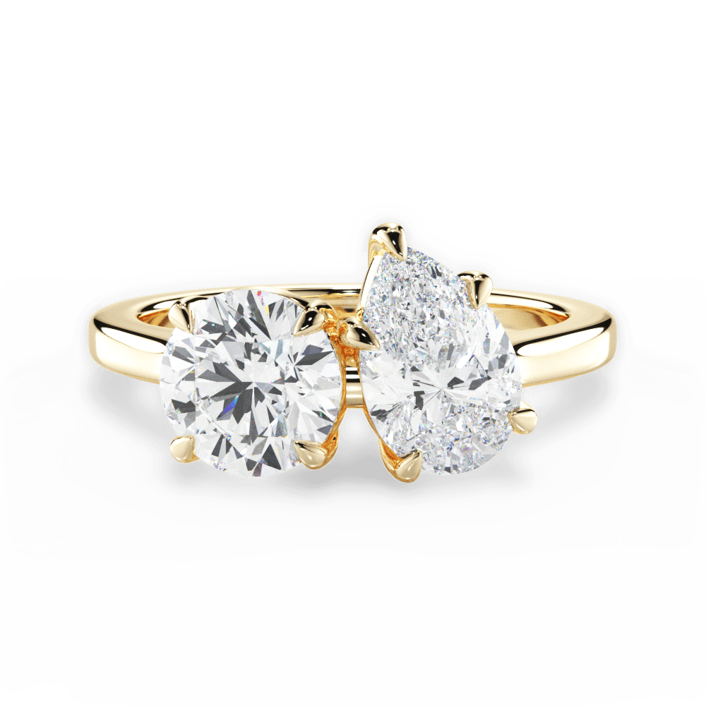 Georgia Pear Cut Lab Grown Diamond 18Kt Yellow Gold Engagement Ring