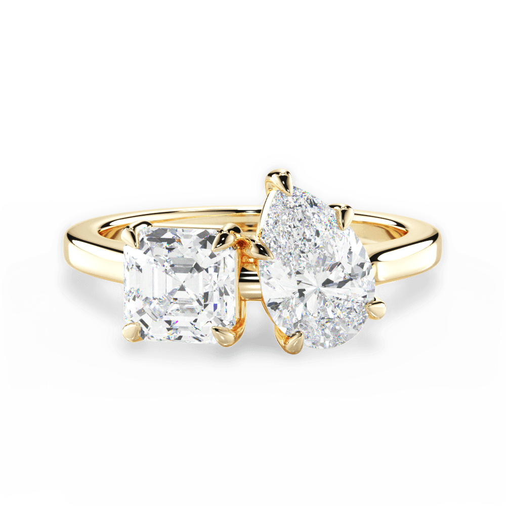 Leticia Pear Cut Lab Grown Diamond 18Kt Yellow Gold Engagement Ring