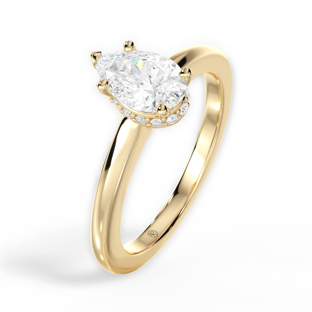 Brianna Pear Cut Lab Grown Diamond 18Kt Yellow Gold Engagement Ring - View 3