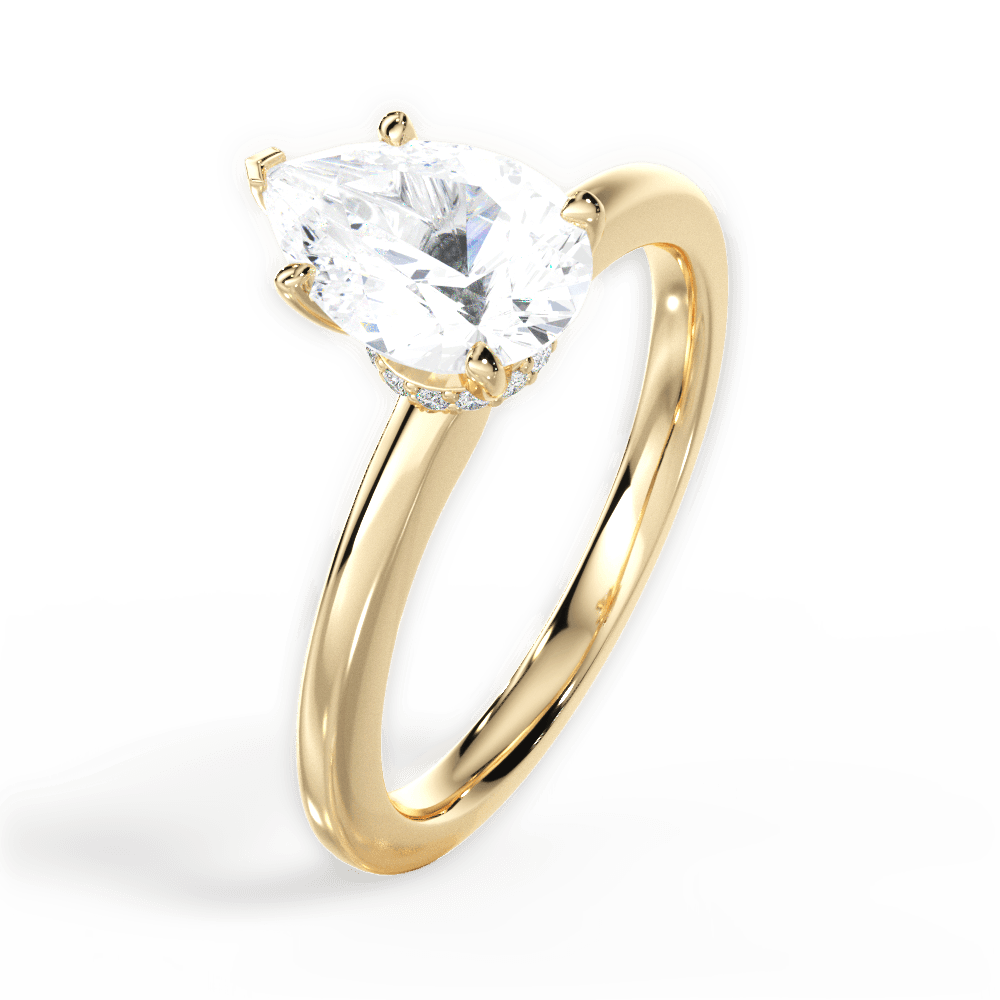 Cara Pear Cut Lab Grown Diamond 18Kt Yellow Gold Engagement Ring - View 3