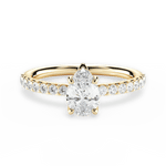 Elsie Pear Cut Lab Grown Diamond 18Kt Yellow Gold Engagement Ring