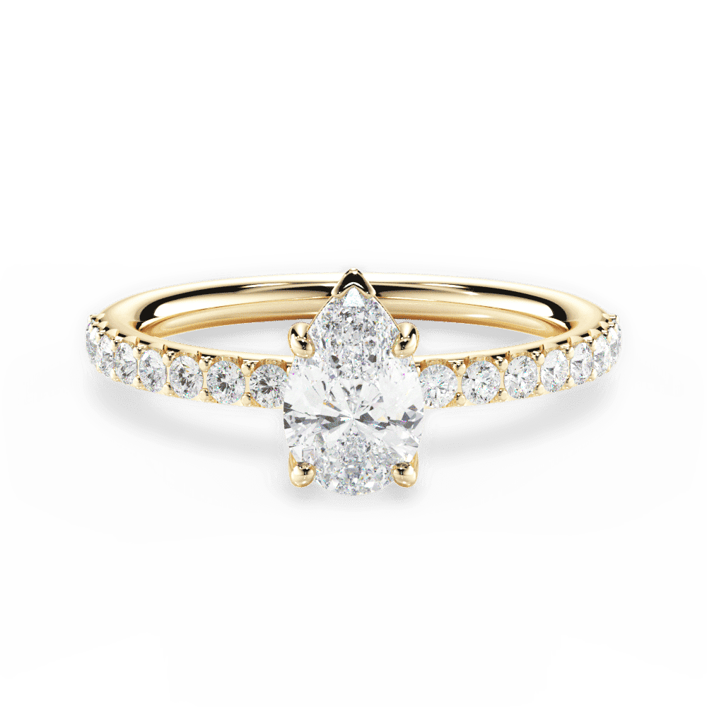Elsie Pear Cut Lab Grown Diamond 18Kt Yellow Gold Engagement Ring