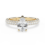 Kylie Pear Cut Lab Grown Diamond 18Kt Yellow Gold Engagement Ring