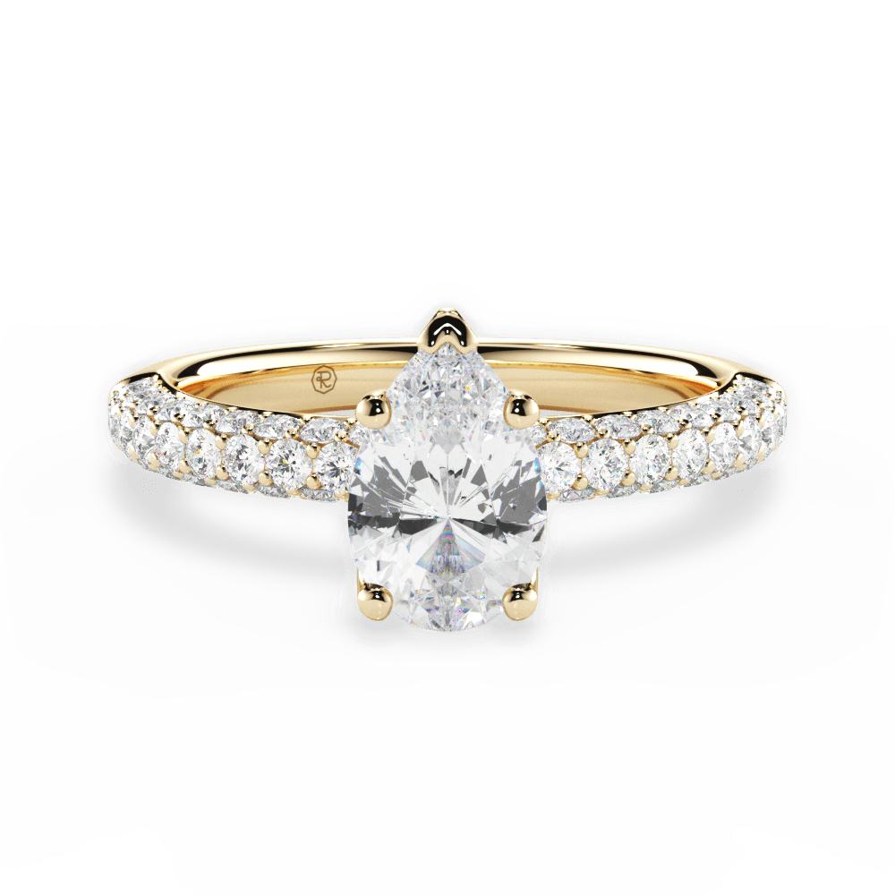 Kylie Pear Cut Lab Grown Diamond 18Kt Yellow Gold Engagement Ring
