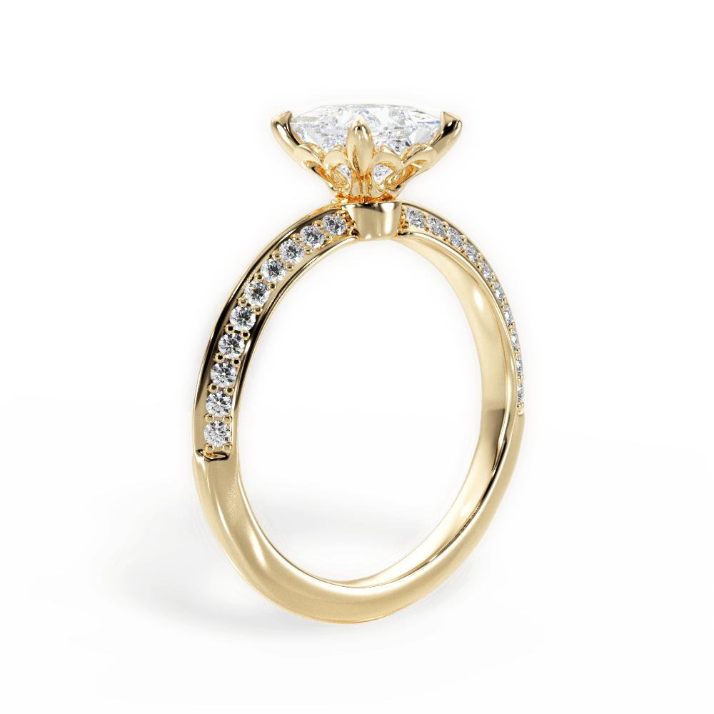 Gail Princess Cut Lab Grown Diamond 18Kt Yellow Gold Engagement Ring - View 2
