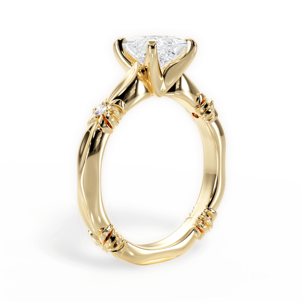 Claire Princess Cut Lab Grown Diamond 18Kt Yellow Gold Engagement Ring - View 2