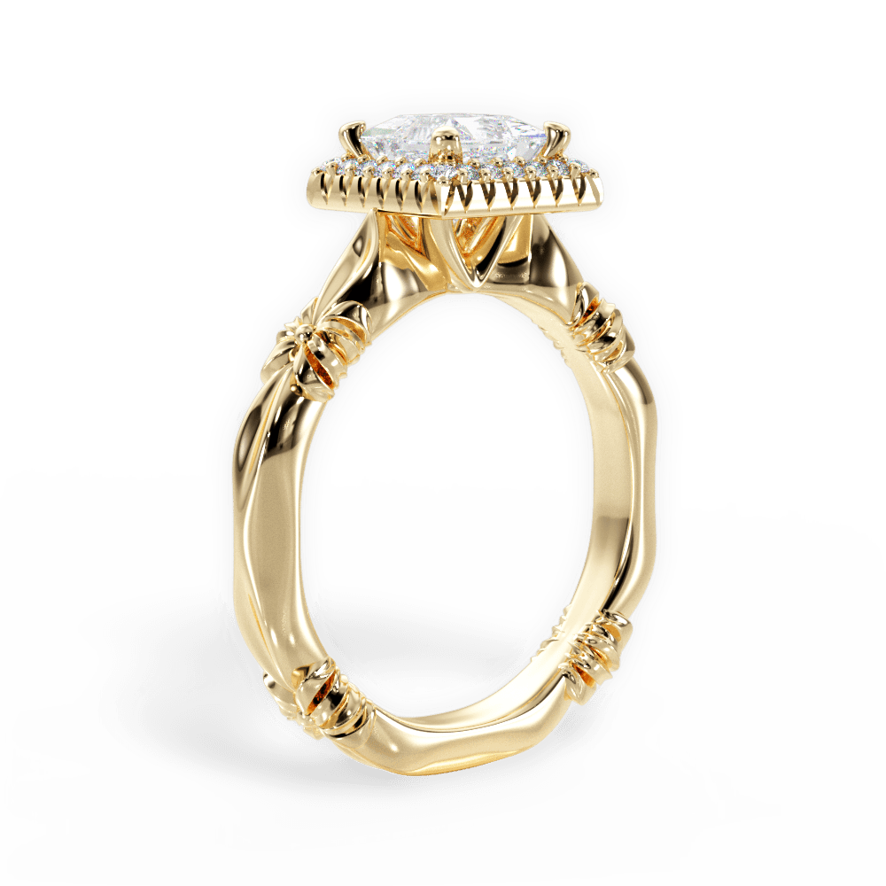 Erica Princess Cut Lab Grown Diamond 18Kt Yellow Gold Engagement Ring - View 3