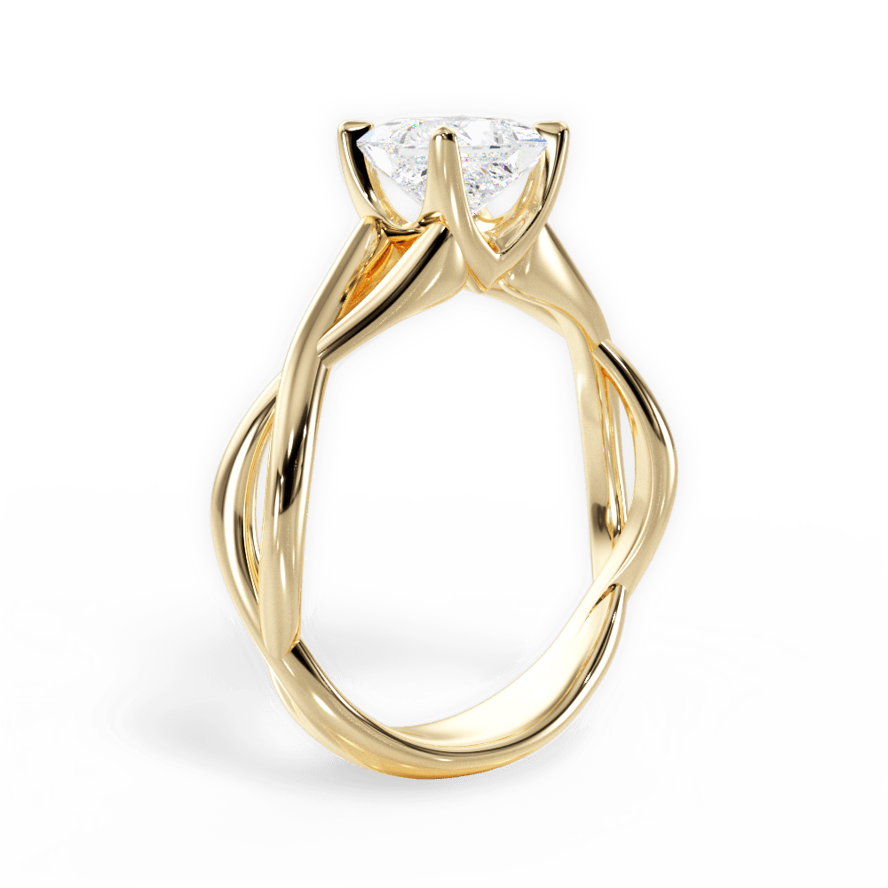 Aubrey Princess Cut Lab Grown Diamond 18Kt Yellow Gold Engagement Ring - View 4