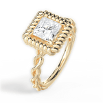 Belinda Princess Cut Lab Grown Diamond 18Kt Yellow Gold Engagement Ring - View 3