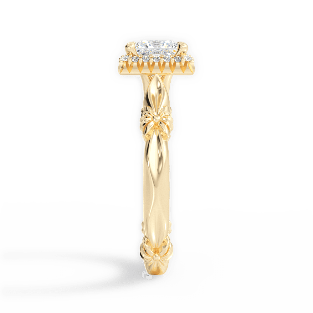 Erica Princess Cut Lab Grown Diamond 18Kt Yellow Gold Engagement Ring - View 4