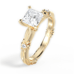 Claire Princess Cut Lab Grown Diamond 18Kt Yellow Gold Engagement Ring - View 4