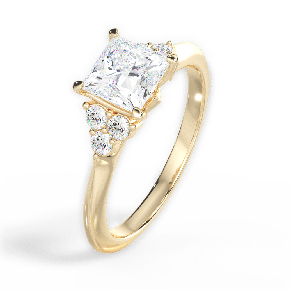 Celeste Princess Cut Lab Grown Diamond 18Kt Yellow Gold Engagement Ring - View 4