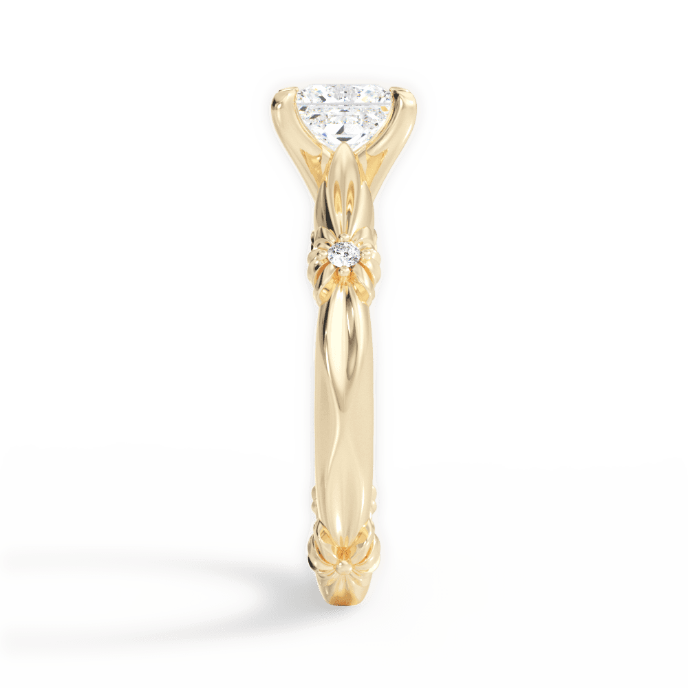 Claire Princess Cut Lab Grown Diamond 18Kt Yellow Gold Engagement Ring - View 3