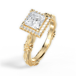 Erica Princess Cut Lab Grown Diamond 18Kt Yellow Gold Engagement Ring - View 2