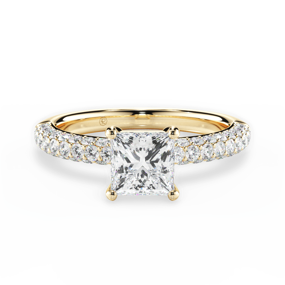 Kylie Princess Cut Lab Grown Diamond 18Kt Yellow Gold Engagement Ring