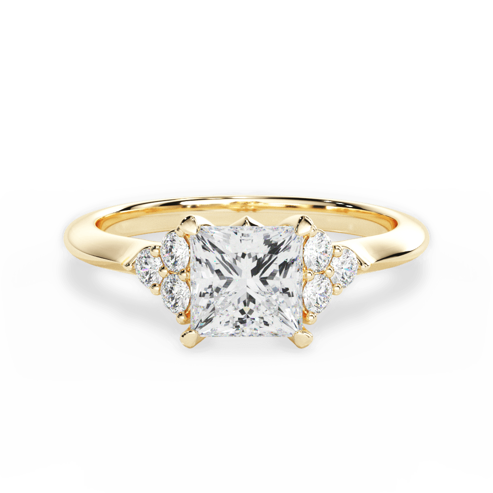 Celeste Princess Cut Lab Grown Diamond 18Kt Yellow Gold Engagement Ring