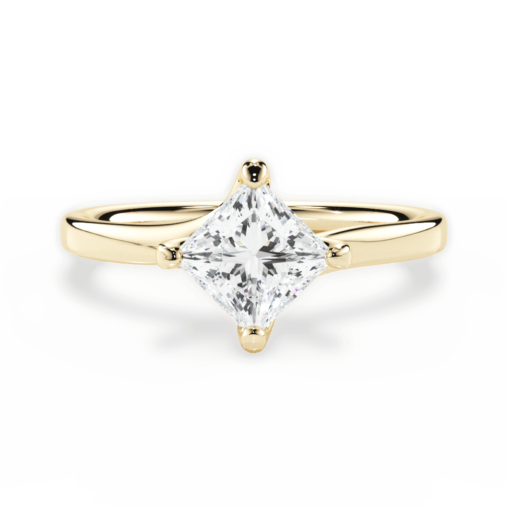 Ashley Princess Cut Lab Grown Diamond 18Kt Yellow Gold Engagement Ring